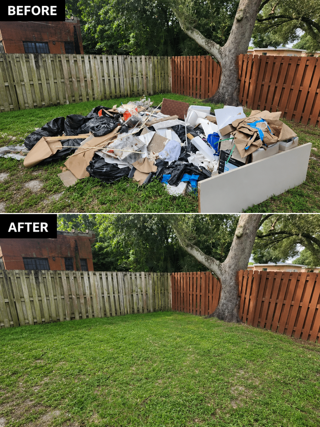 Before and after cleanout 1